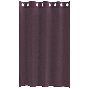 vidaXL Κουρτίνες Voile με ροδέλες 2 τεμάχια Μοβ 140x140cm