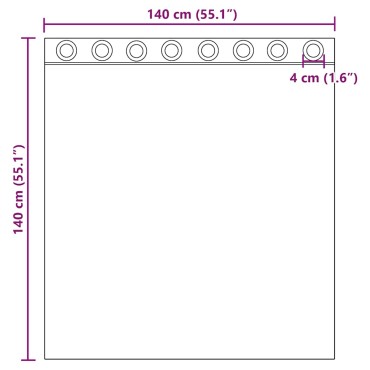 vidaXL Κουρτίνες Voile με ροδέλες 2 τεμάχια Μοβ 140x140cm