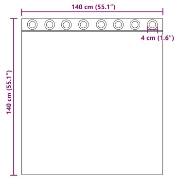 vidaXL Κουρτίνες Voile με ροδέλες 2 τεμάχια Καφέ 140x140cm