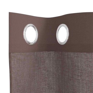 vidaXL Κουρτίνες Voile με ροδέλες 2 τεμάχια Καφέ 140x225cm