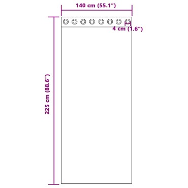 vidaXL Κουρτίνες Voile με ροδέλες 2 τεμάχια Καφέ 140x225cm