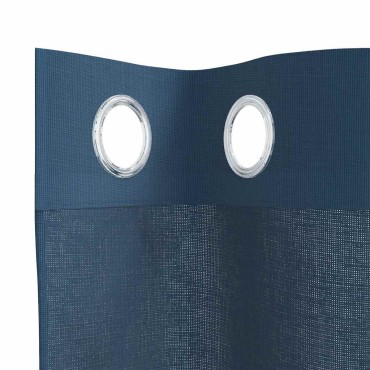 vidaXL Voile κουρτίνες με ροδέλες 2 τεμάχια Μπλε Ρουά