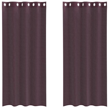 vidaXL Κουρτίνες Voile με ροδέλες 2 τεμάχια Μοβ 140x225cm