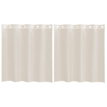 vidaXL Κουρτίνες Voile με ροδέλες 2 τεμάχια Κρεμ 140x140cm