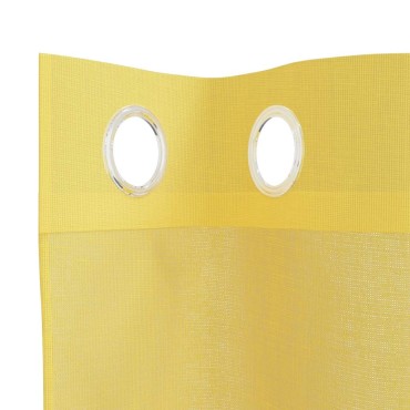 vidaXL Voile κουρτίνες με ροδέλες 2 τεμάχια Κίτρινο 140x300cm