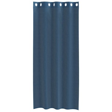 vidaXL Voile κουρτίνες με ροδέλες 2 τεμάχια Μπλε Ρουά 140x225cm