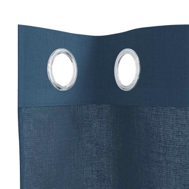 vidaXL Voile κουρτίνες με ροδέλες 2 τεμάχια Μπλε Ρουά 140x225cm