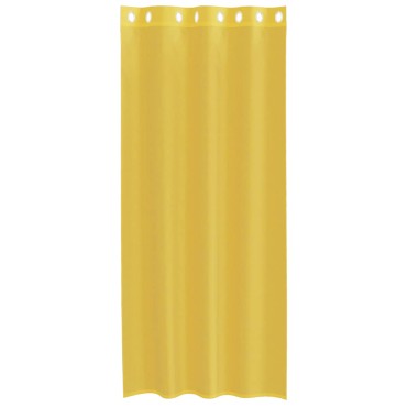vidaXL Voile κουρτίνες με ροδέλες 2 τεμάχια Κίτρινο 140x245cm