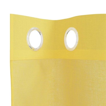 vidaXL Voile κουρτίνες με ροδέλες 2 τεμάχια Κίτρινο 140x245cm
