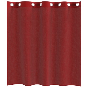 vidaXL Voile κουρτίνες με ροδέλες 2 τεμάχια Μπορντό 140x140cm