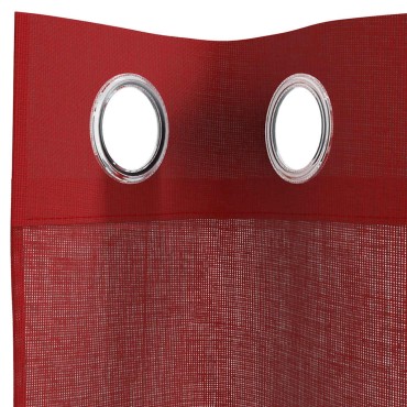 vidaXL Voile κουρτίνες με ροδέλες 2 τεμάχια Μπορντό 140x140cm