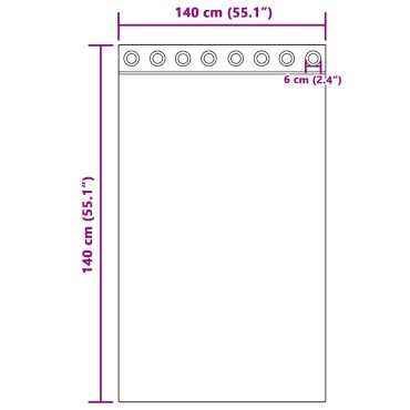 vidaXL Voile κουρτίνες με ροδέλες 2 τεμάχια Μπορντό 140x140cm