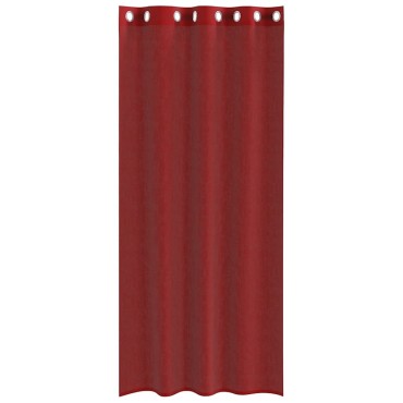 vidaXL Voile κουρτίνες με ροδέλες 2 τεμάχια Μπορντό 140x225cm