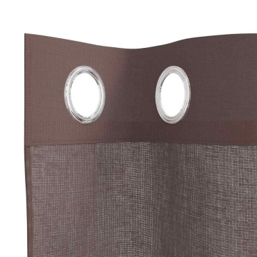 vidaXL Κουρτίνες Voile με ροδέλες 2 τεμάχια Καφέ 140x300cm