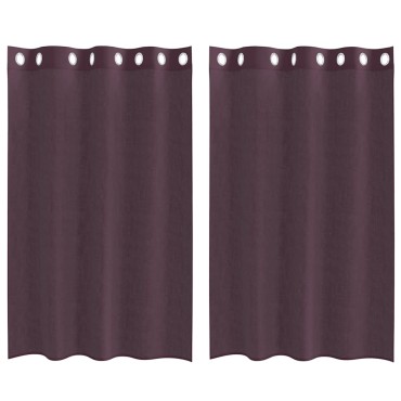 vidaXL Κουρτίνες Voile με ροδέλες 2 τεμάχια Μοβ 140x175cm