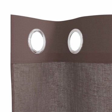 vidaXL Κουρτίνες Voile με ροδέλες 2 τεμάχια Καφέ 140x175cm