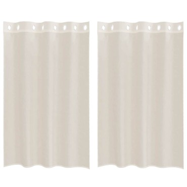 vidaXL Κουρτίνες Voile με ροδέλες 2 τεμάχια Κρεμ 140x175cm