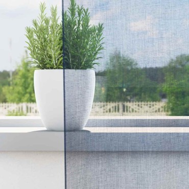 vidaXL Voile κουρτίνες με ροδέλες 2 τεμάχια Μπλε Ρουά 140x175cm