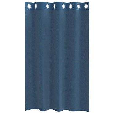 vidaXL Voile κουρτίνες με ροδέλες 2 τεμάχια Μπλε Ρουά 140x175cm