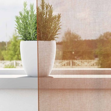 vidaXL Voile κουρτίνες με ροδέλες 2 τεμάχια Τερακότα 140x140cm