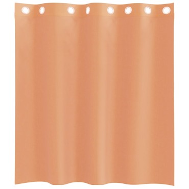 vidaXL Voile κουρτίνες με ροδέλες 2 τεμάχια Τερακότα 140x140cm