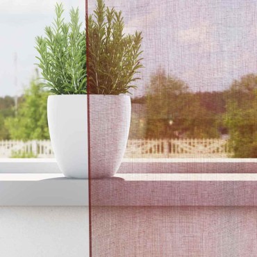 vidaXL Voile κουρτίνες με ροδέλες 2 τεμάχια Μπορντό 140x175cm