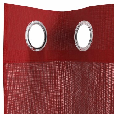 vidaXL Voile κουρτίνες με ροδέλες 2 τεμάχια Μπορντό 140x175cm