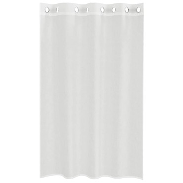 vidaXL Voile κουρτίνες με ροδέλες 2 τεμάχια Λευκό 140x140cm
