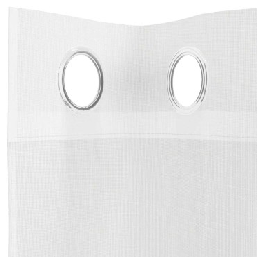 vidaXL Voile κουρτίνες με ροδέλες 2 τεμάχια Λευκό 140x300cm