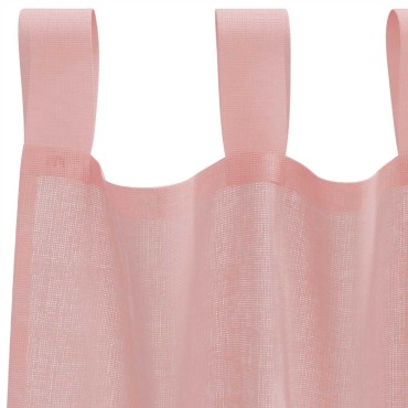 vidaXL Voile κουρτίνες με τσέπες ράβδου 2 τεμάχια Ροζ 140x140cm