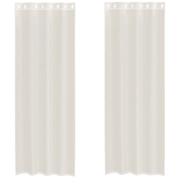 vidaXL Κουρτίνες Voile με ροδέλες 2 τεμάχια Κρεμ 140x300 εκ.