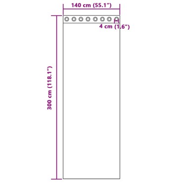 vidaXL Κουρτίνες Voile με ροδέλες 2 τεμάχια Κρεμ 140x300 εκ.