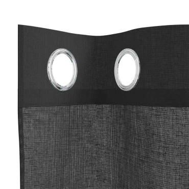 vidaXL Κουρτίνες Voile με ροδέλες 2 τεμάχια Μαύρο 140x245cm