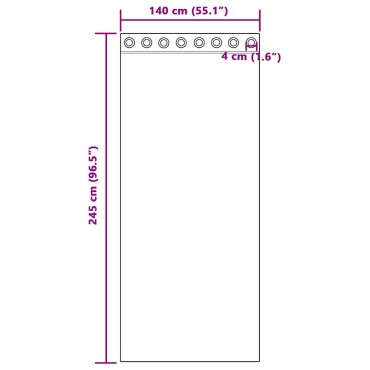 vidaXL Κουρτίνες Voile με ροδέλες 2 τεμάχια Μαύρο 140x245cm