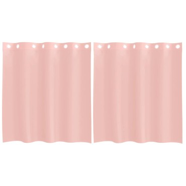 vidaXL Κουρτίνες Voile με ροδέλες 2 τεμάχια Ροζ 140x140cm