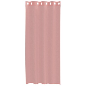 vidaXL Κουρτίνες Voile με ροδέλες 2 τεμάχια Ροζ 140x225cm