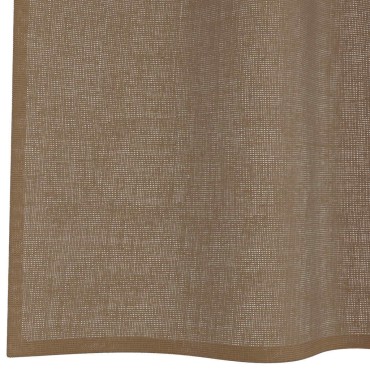 vidaXL Voile κουρτίνες με ροδέλες 2 τεμάχια Ανοιχτό Καφέ 140x225cm
