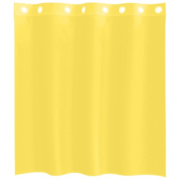 vidaXL Voile κουρτίνες με ροδέλες 2 τεμάχια Κίτρινο 140x140cm