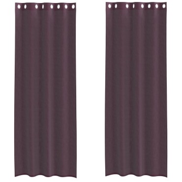 vidaXL Κουρτίνες Voile με ροδέλες 2 τεμάχια Μοβ 140x300cm