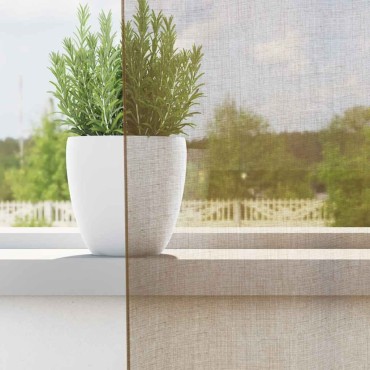 vidaXL Voile κουρτίνες με ροδέλες 2 τεμάχια Ανοιχτό Καφέ 140x140cm