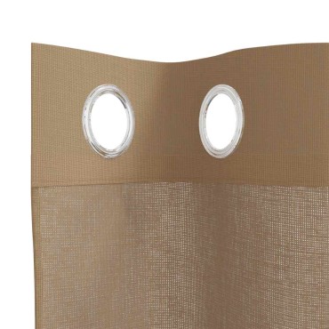 vidaXL Voile κουρτίνες με ροδέλες 2 τεμάχια Ανοιχτό Καφέ 140x140cm