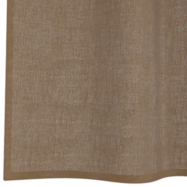 vidaXL Voile κουρτίνες με ροδέλες 2 τεμάχια Ανοιχτό Καφέ 140x140cm