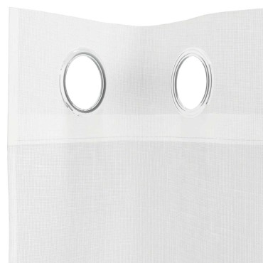 vidaXL Voile κουρτίνες με ροδέλες 2 τεμάχια Λευκό