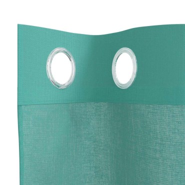 vidaXL Voile κουρτίνες με ροδέλες 2 τεμάχια Τιρκουάζ 140x245cm