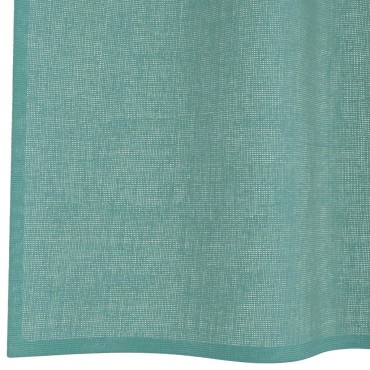 vidaXL Voile κουρτίνες με ροδέλες 2 τεμάχια Τιρκουάζ 140x245cm