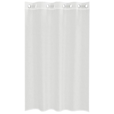 vidaXL Voile κουρτίνες με ροδέλες 2 τεμάχια Λευκό 140x175cm