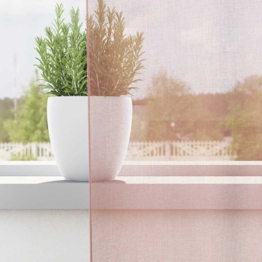 vidaXL Voile κουρτίνες με τσέπες ράβδου 2 τεμάχια Ροζ 140x245cm