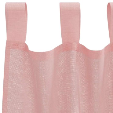 vidaXL Voile κουρτίνες με τσέπες ράβδου 2 τεμάχια Ροζ 140x245cm
