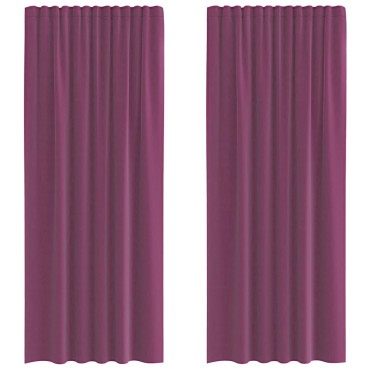 vidaXL Κουρτίνες Voile με βρόχους 2 τεμάχια Μοβ 140x245cm