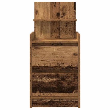 vidaXL Κομοδίνο με 2 συρτάρια Όψη Παλαιού Ξύλου 38x34x80cm 1 τεμ.